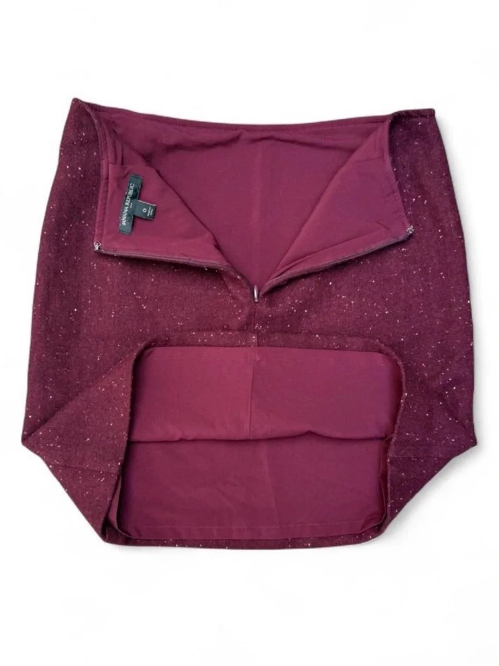 Women’s Speckled Tweed wool blend Mini Skirt in Plum tailored w/buckle